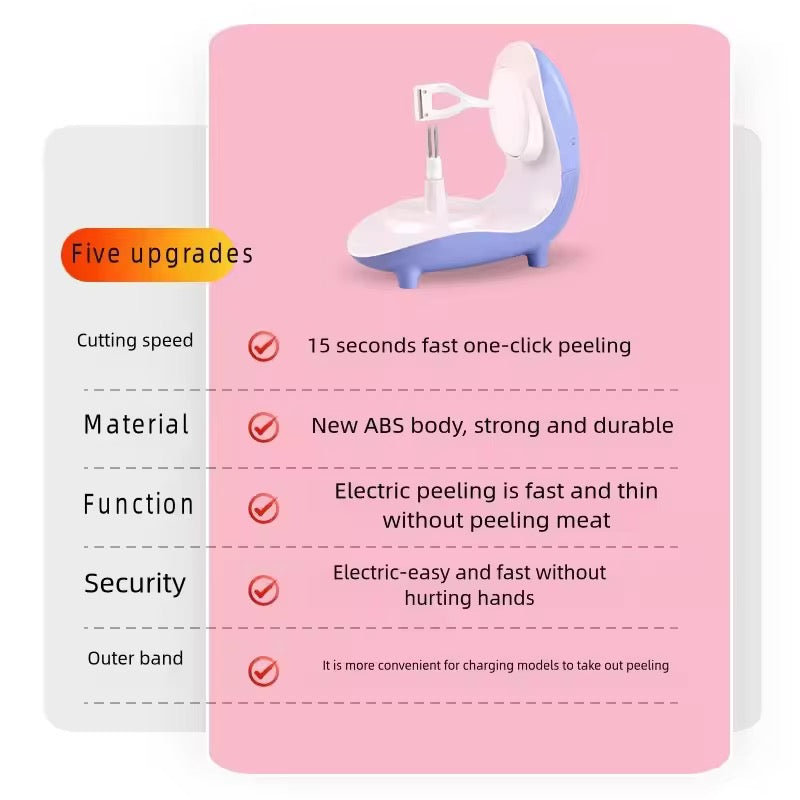 3-in-1 Automatic Peeler: Electric Vegetable & Fruit Peeler with 90% Fruit Preservation