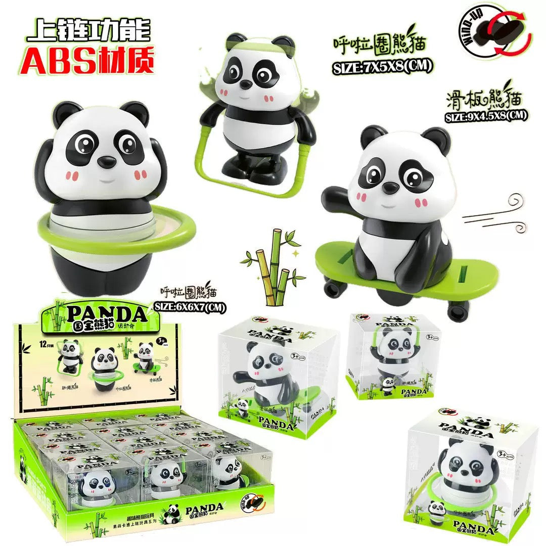 Clockwork Panda Set (3pcs) - Wind-Up Mechanical Toy Collection