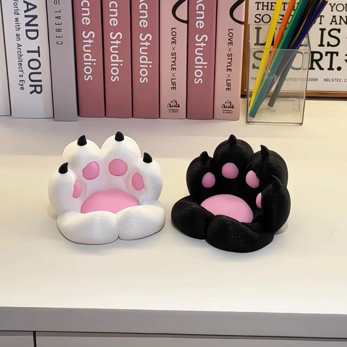 Cat Paw Phone Grip Stand - Cute Cartoon Animal Phone Holder for Desk & Car