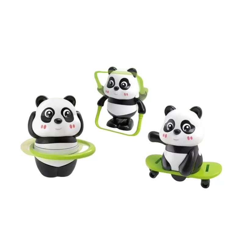 Clockwork Panda Set (3pcs) - Wind-Up Mechanical Toy Collection