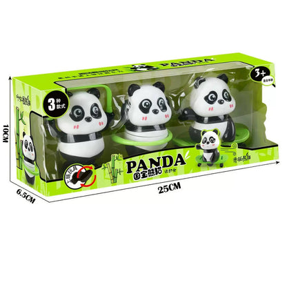 Clockwork Panda Set (3pcs) - Wind-Up Mechanical Toy Collection