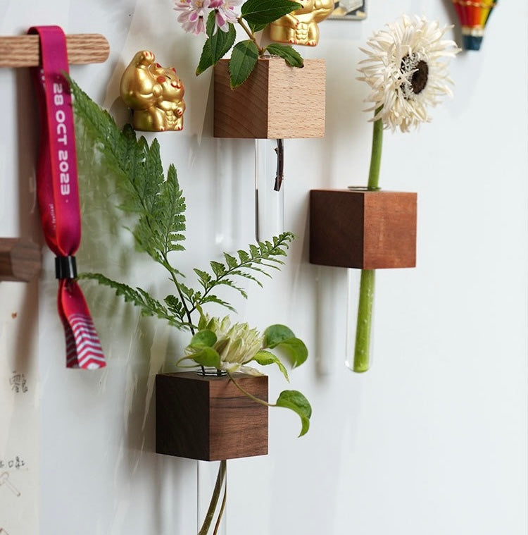 Solid Wood Magnetic Vase (Buy One Get One Free)
