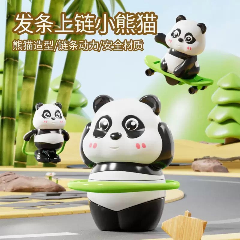 Clockwork Panda Set (3pcs) - Wind-Up Mechanical Toy Collection