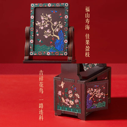 Handmade Mini Wardrobe Makeup Mirror - Vintage Dollhouse Style